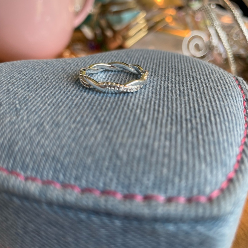 Silver Twisted Ring Accent Ring